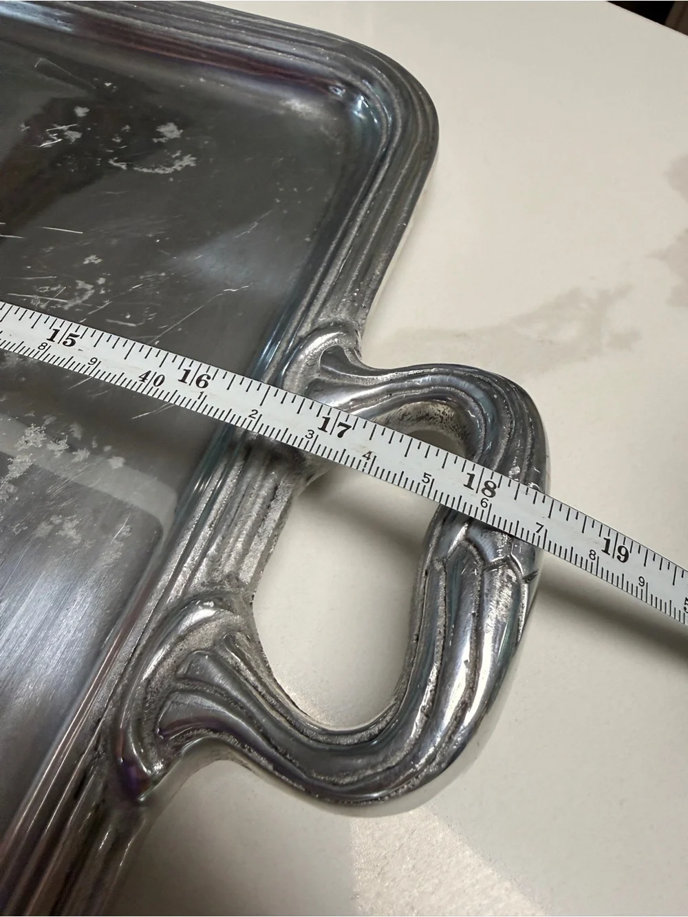 Stainless METART Serving Tray with Handles - Silver